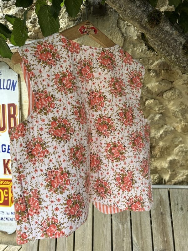 GILET DE BERGER CORAIL RAYÉ ET FLEURS – Image 5