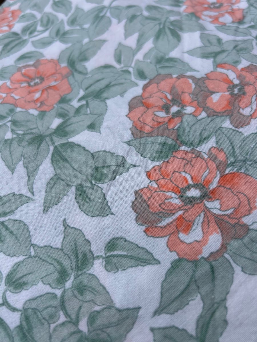 Motif fleurs kaki corail culotte frou frou