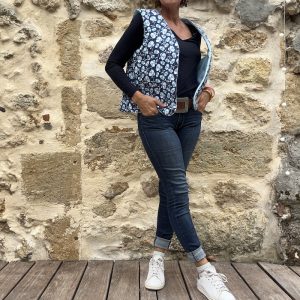 GILET DE BERGER REVERSIBLE MATELASSE FLEURS