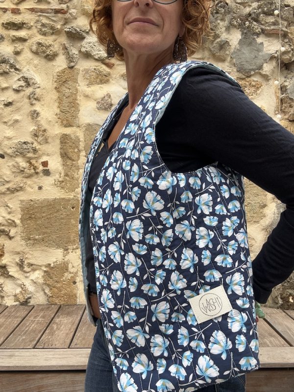 GILET DE BERGER REVERSIBLE MATELASSE FLEURS – Image 3