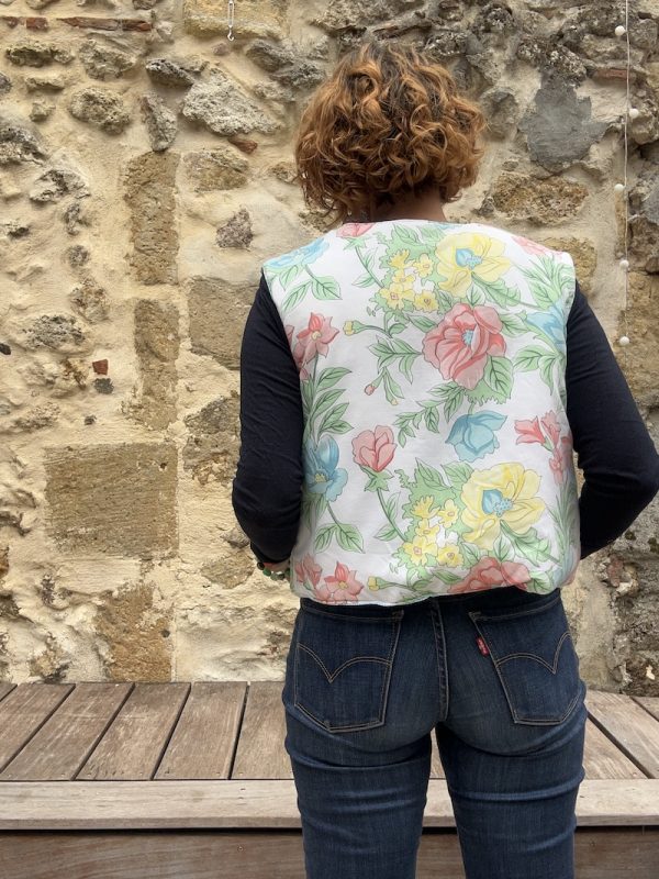 GILET DE BERGER REVERSIBLE MATELASSE FLEURS – Image 4