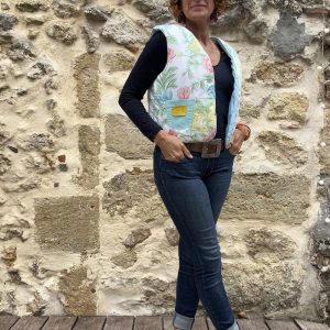 GILET DE BERGER REVERSIBLE MATELASSE FLEURS