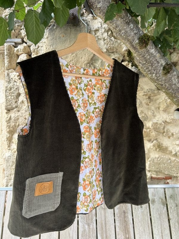 GILET DE BERGER VELOURS KAKI – Image 3