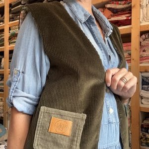 GILET DE BERGER VELOURS KAKI