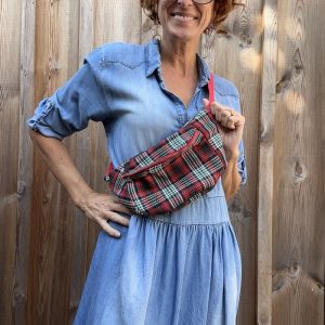 Banane Tartan carreaux rouge et vert sapin