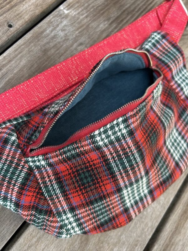 Banane Tartan carreaux rouge et vert sapin – Image 3