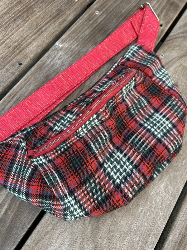 Banane Tartan carreaux rouge et vert sapin – Image 2