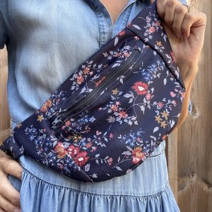 SAC BANANE FLEURS VIOLET