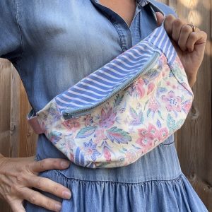 BANANE PATCHWORK BLEU ROSE