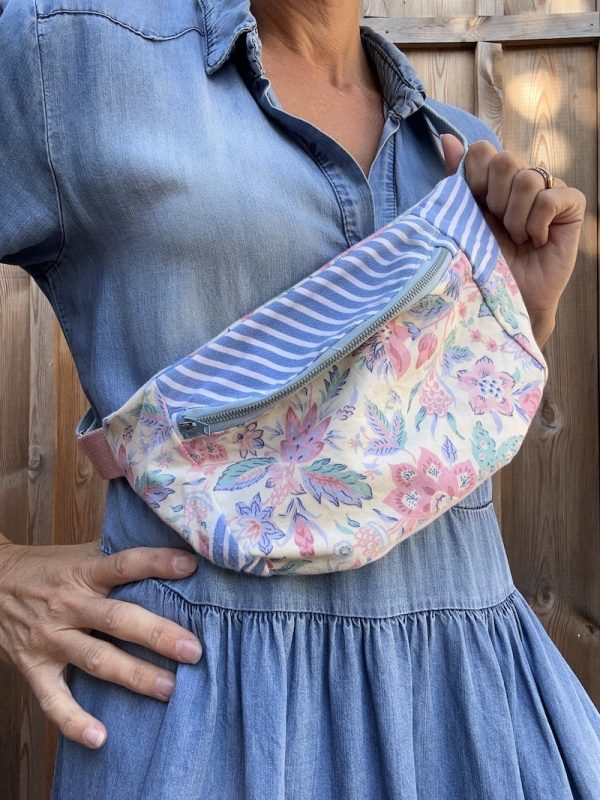 BANANE PATCHWORK BLEU ROSE