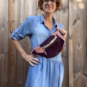 BANANE VELOURS PATCHWORK PRUNE