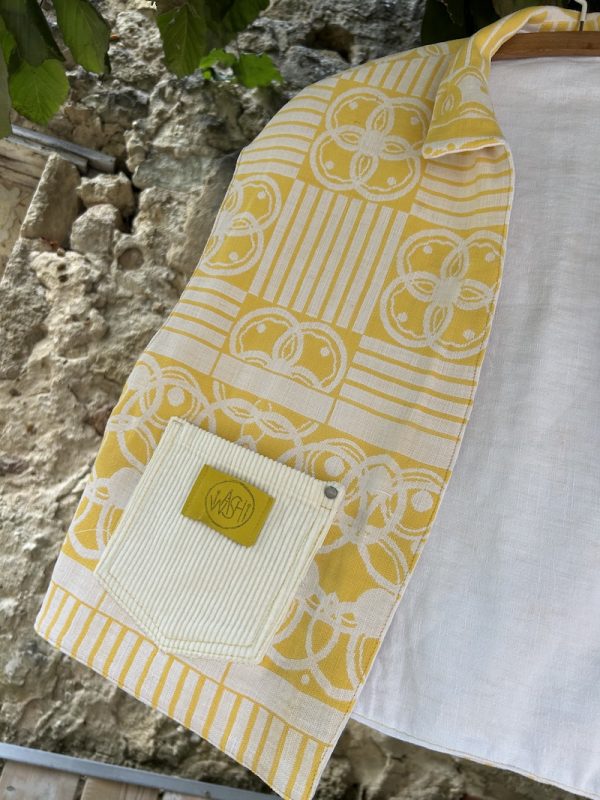 VESTE JEANNE SANS MANCHE JAUNE VINTAGE – Image 4